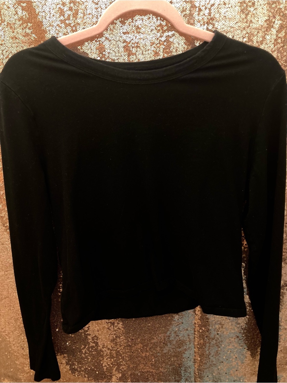 H&M Black Long-Sleeve Crewneck Top